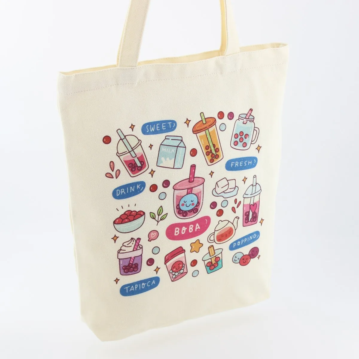 Boba Tote Bag Large Canvas Women Shoulder Tote Bag