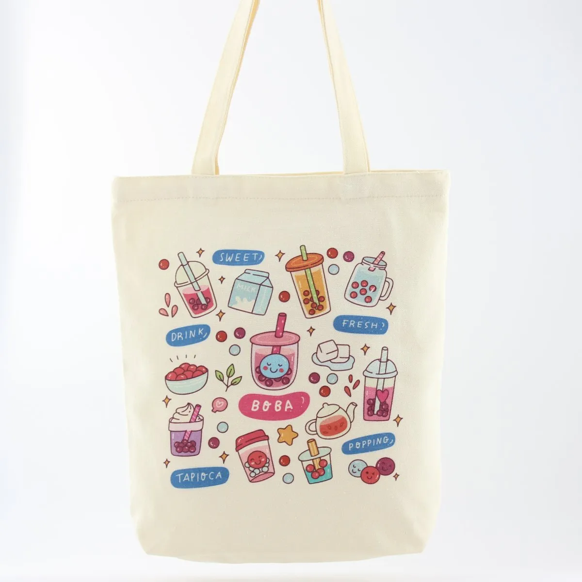 Boba Tote Bag Large Canvas Women Shoulder Tote Bag