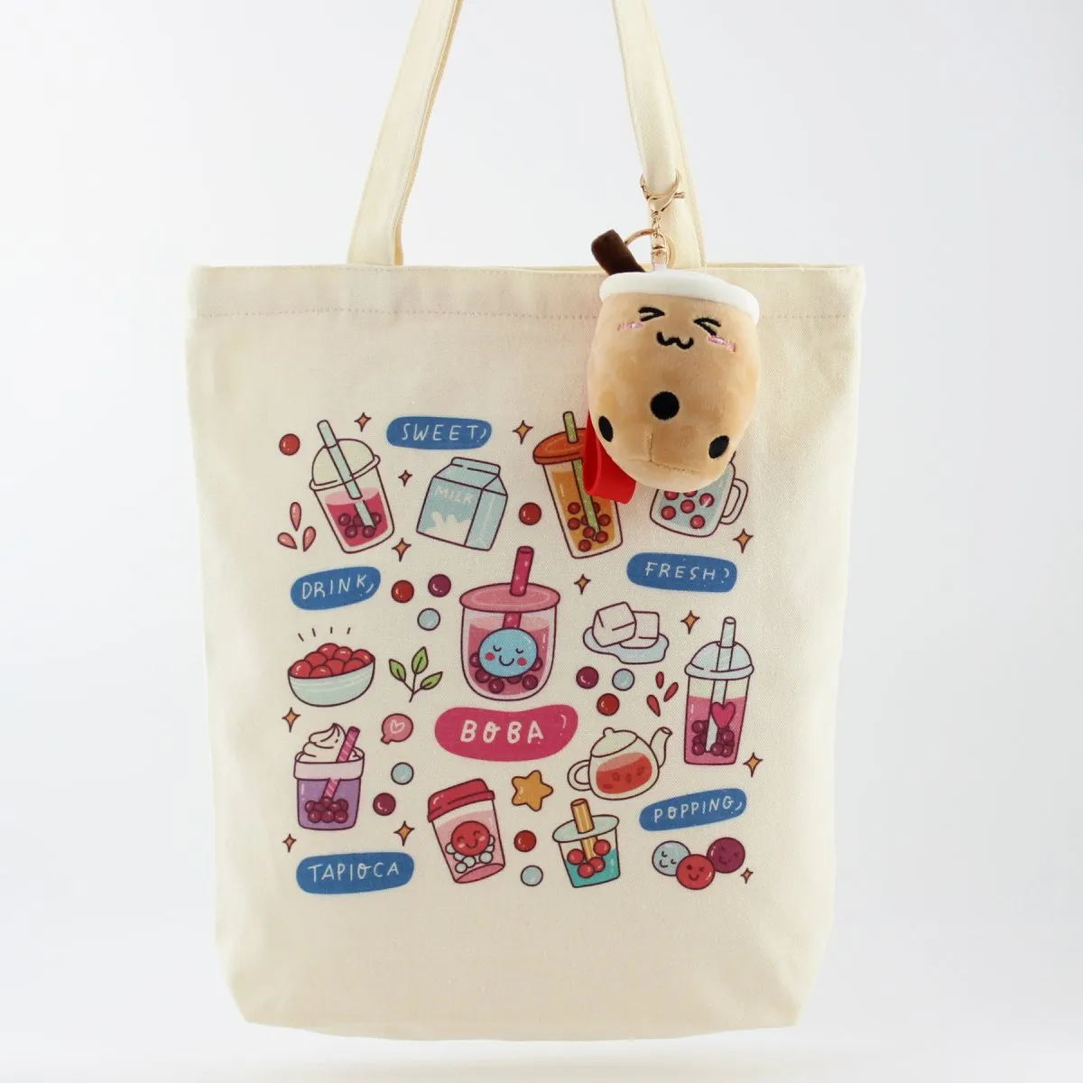 Boba Tote Bag Large Canvas Women Shoulder Tote Bag