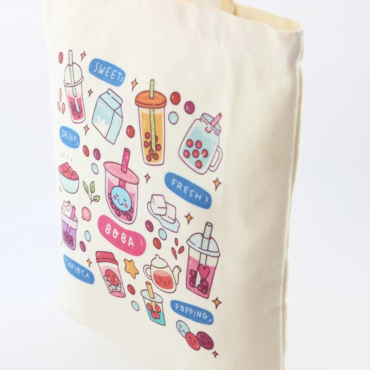 Boba Tote Bag Large Canvas Women Shoulder Tote Bag