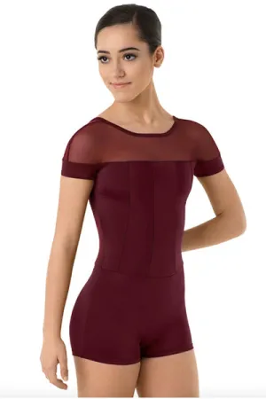 Body Wrappers P1206 Adult Tiler Peck Illusion Short Sleeve Unitard