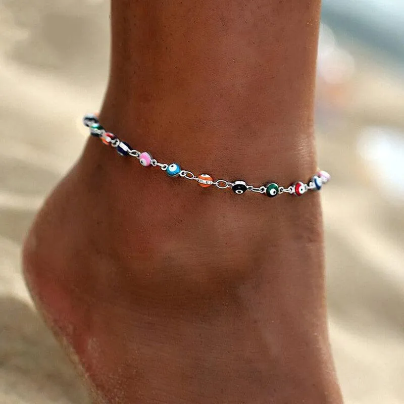 Bohemian Colorful Turkish Eyes Anklets for Women