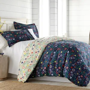 Boho Bloom Reversible Duvet Cover Set