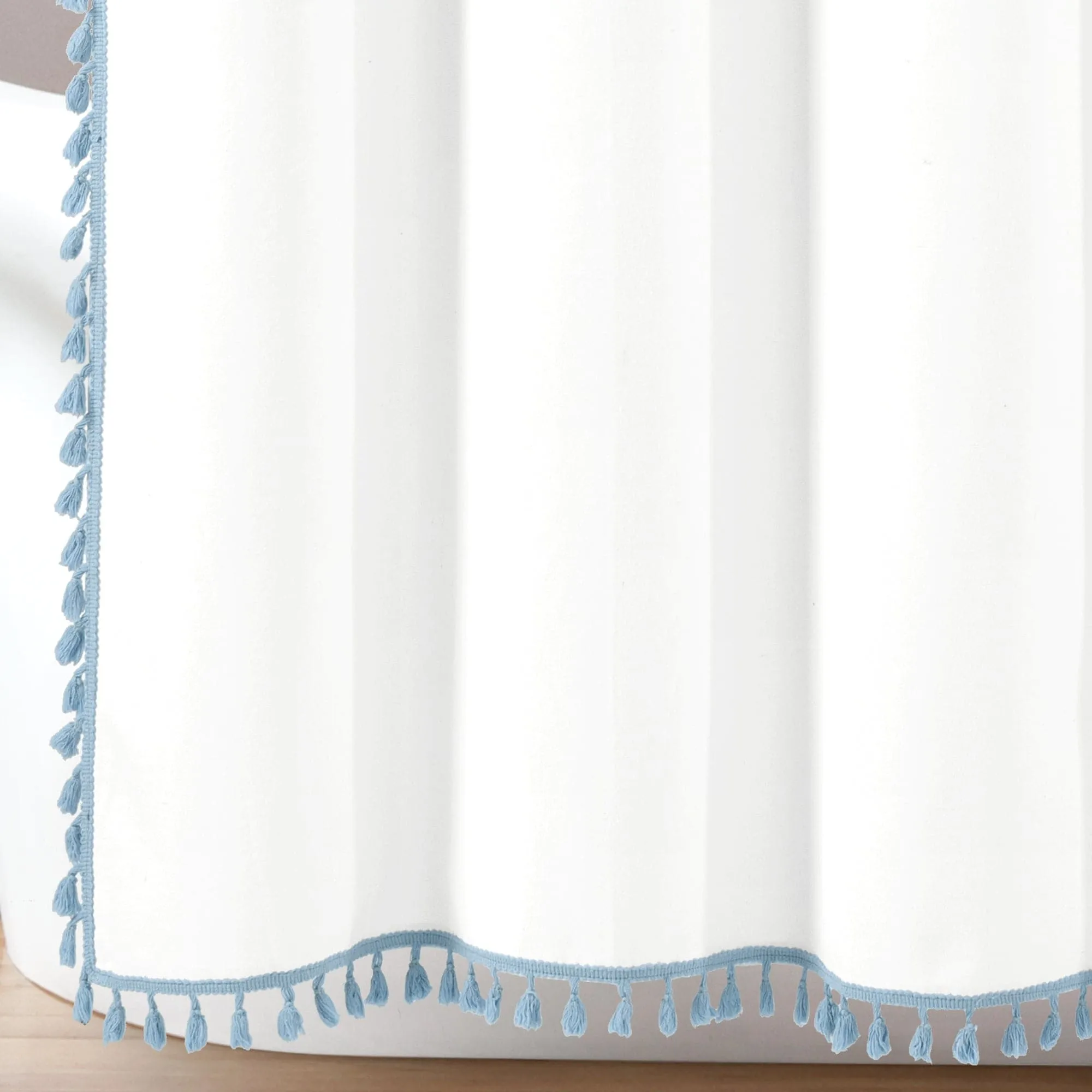 Boho Melora Tassel Yarn Dyed Recycled Cotton Shower Curtain