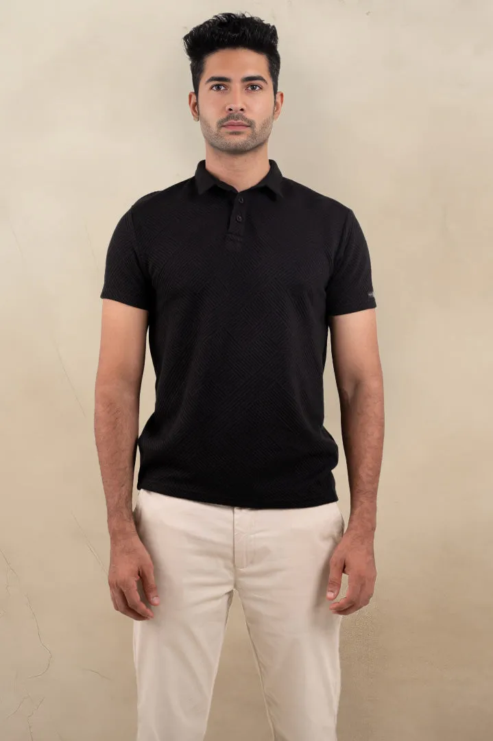 Boldman Black Polo Tshirt  For Men