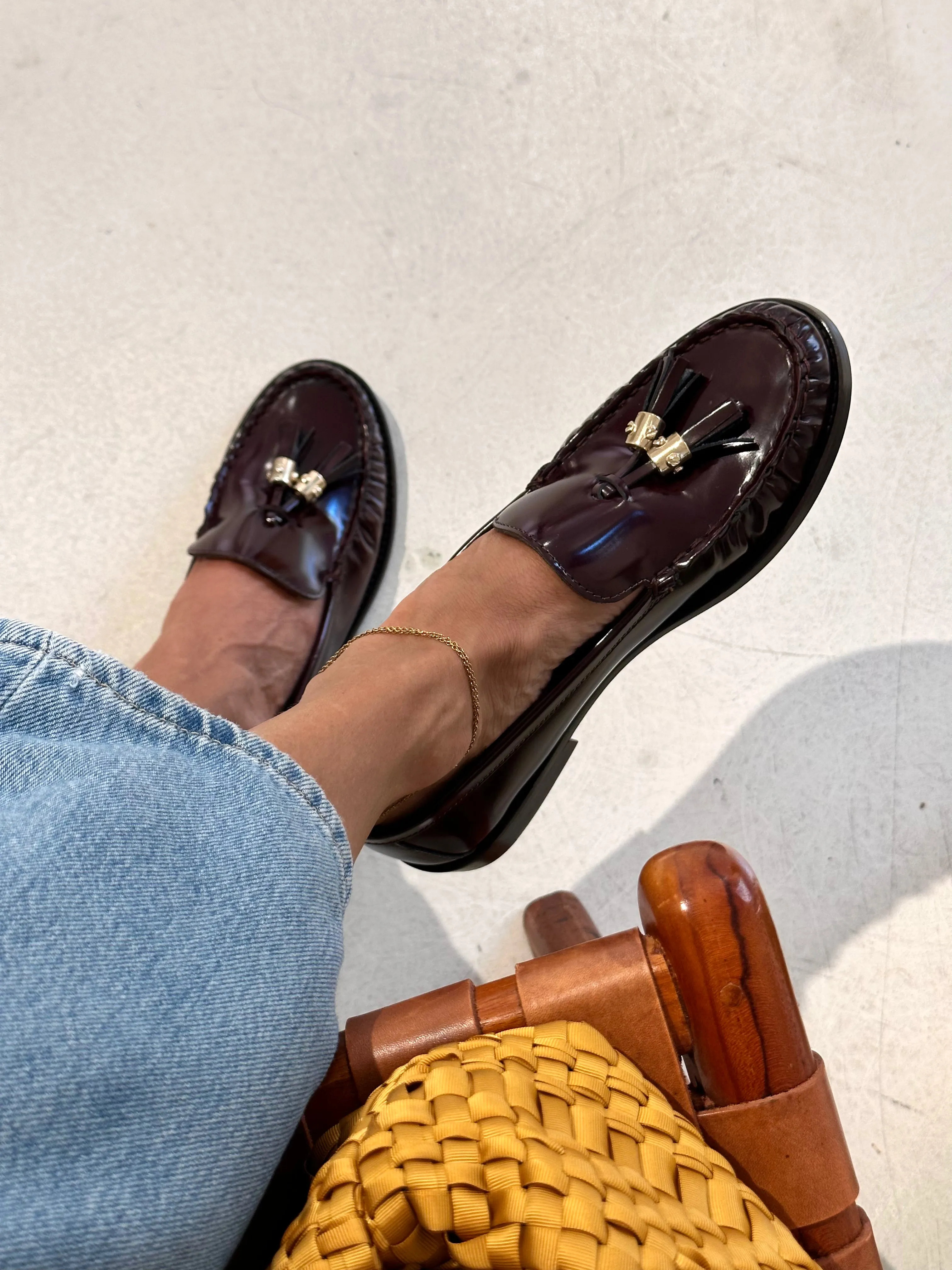 Bordeaux Glossy Leather Moccasin