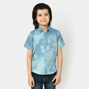 Boys Denim Basic Shirt - Light Blue