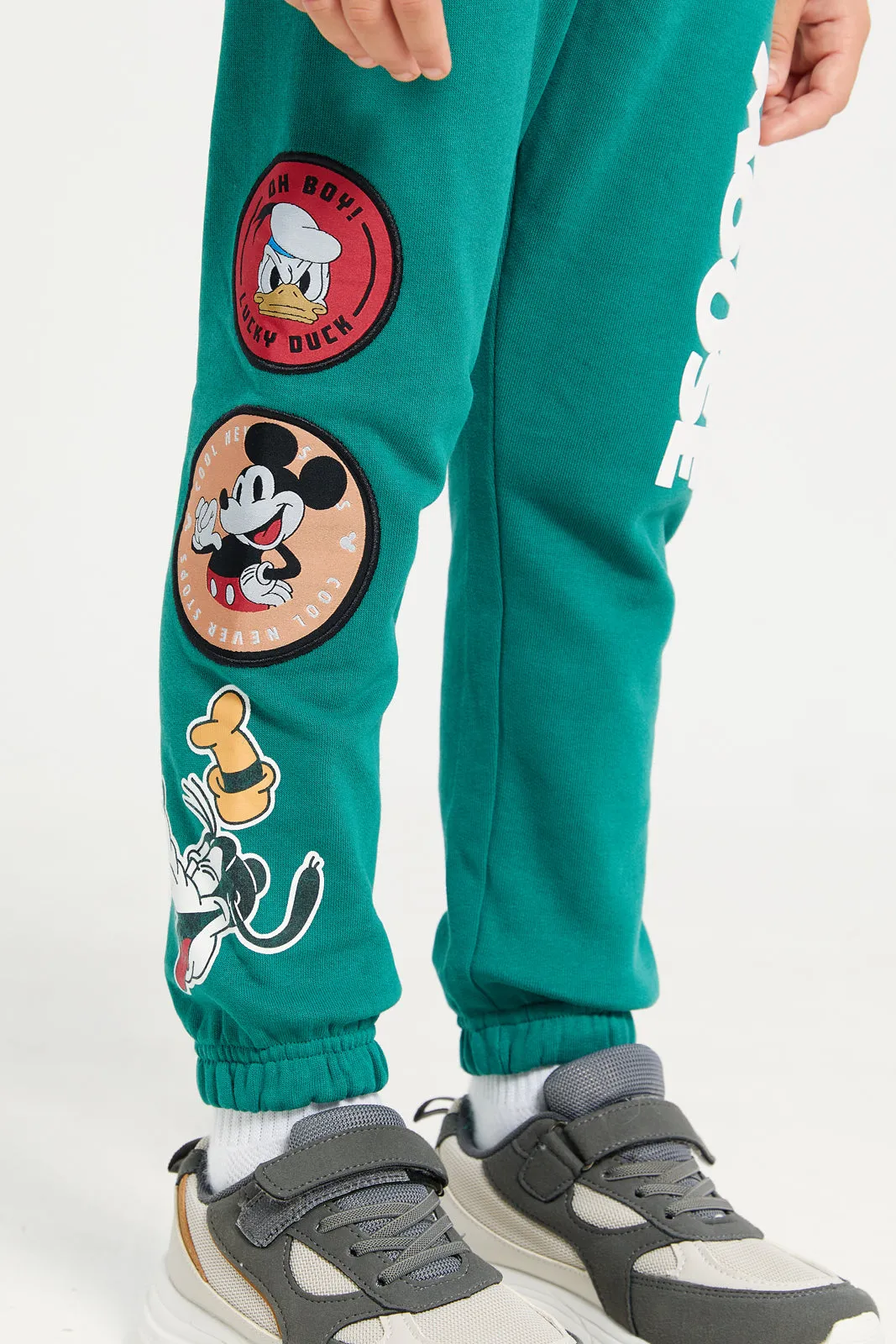 Boys Green Disney Print Fleece Hooded Jog Set (2 Piece)
