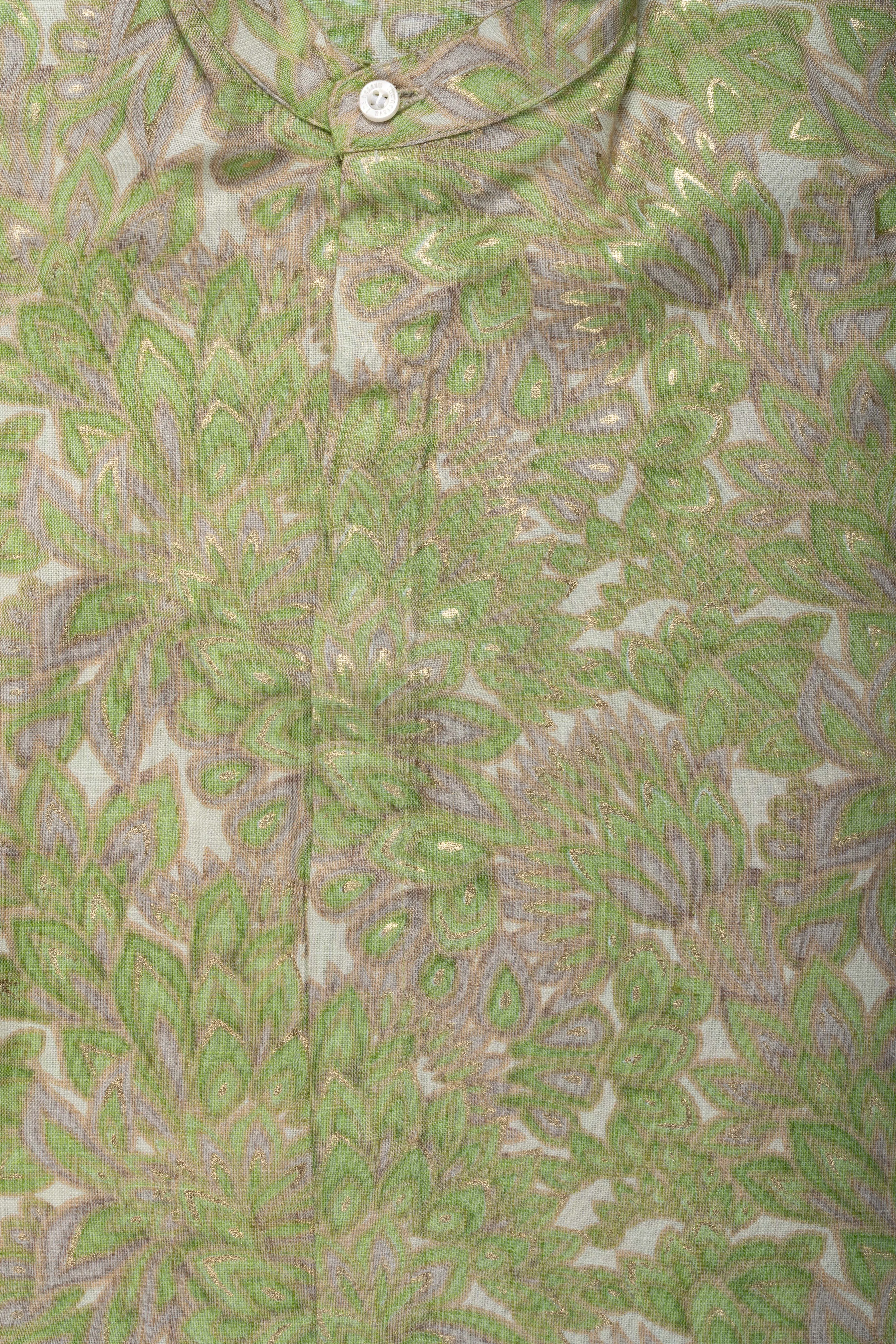 Boys Rayon Shirt with Green Floral Pattern - Stylish and Comfortable