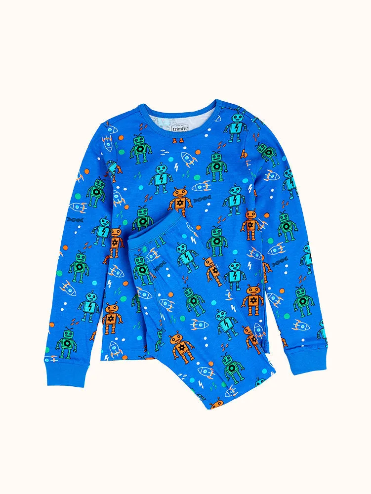 Boys' Robots Long Sleeve Organic Cotton Pajama Set