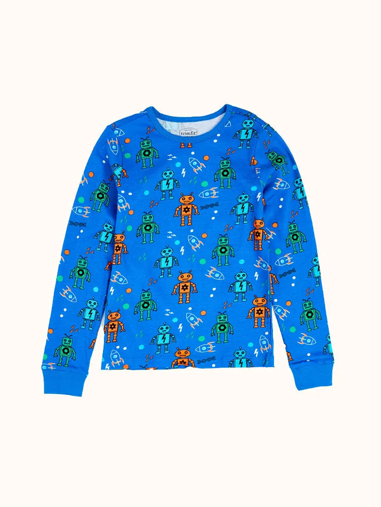 Boys' Robots Long Sleeve Organic Cotton Pajama Set