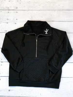 Branded Black Quarter Zip