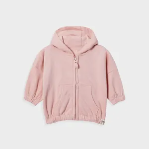 Branded Girls Premium Quality Down Shoulder Basic Zipper Hoodie (R)