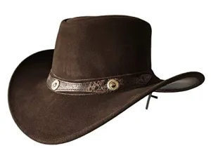 BRANDSLOCK Brown Leather Cowboy Hat for Men Women Lightweight Hat
