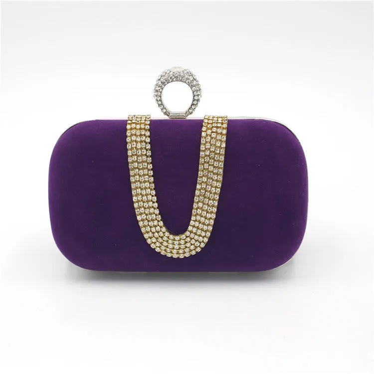 Bridal Diamond-Velvet Clutch