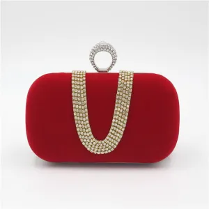 Bridal Diamond-Velvet Clutch