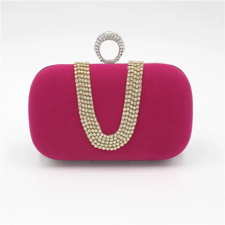 Bridal Diamond-Velvet Clutch