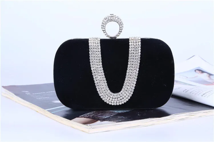 Bridal Diamond-Velvet Clutch