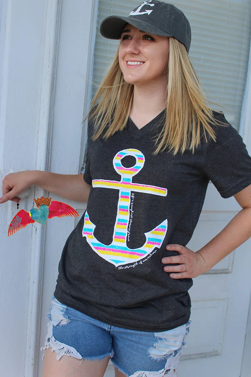 Bright Anchor V-Neck Tee