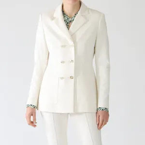 Bright Ecru Double Breasted Blazer