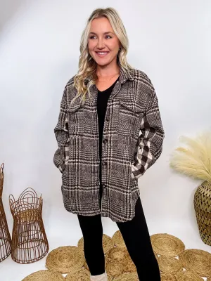 Brown Mixed Plaid Jacket