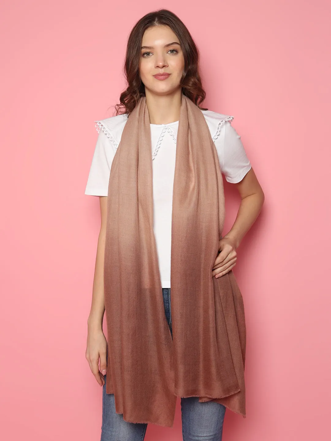 Brown Ombre Pure Pashmina Online Multi shaded shawl, shawls for dresses