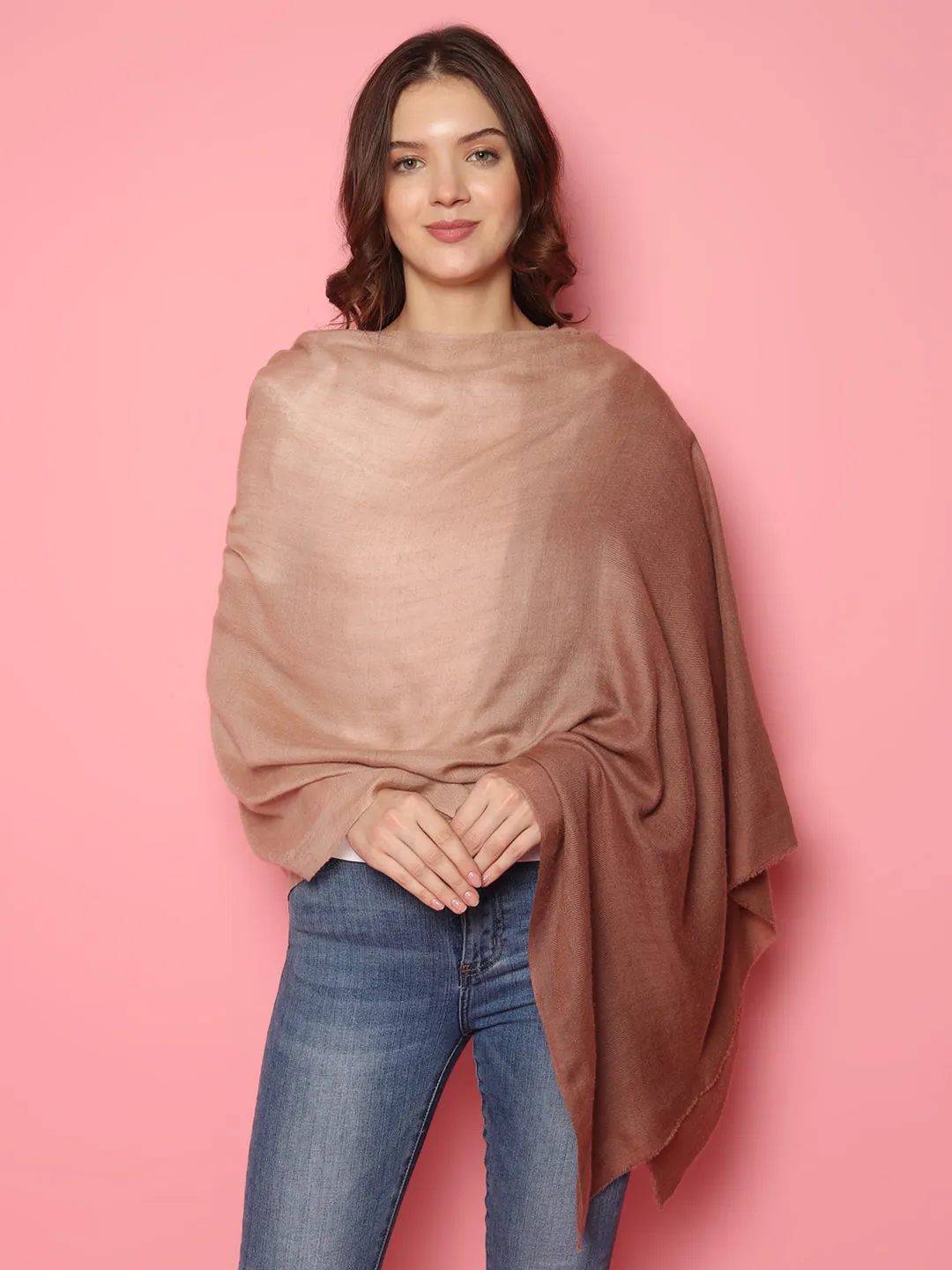 Brown Ombre Pure Pashmina Online Multi shaded shawl, shawls for dresses