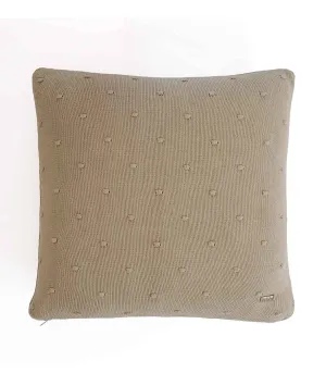 Bubble Cotton Knitted Decorative Sandy Brown Color 18 x 18 Inches Cushion Cover
