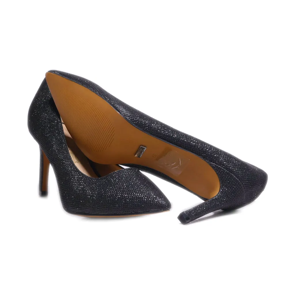 Buffalo High-Heel Shoes Fabric Black Colour For Women