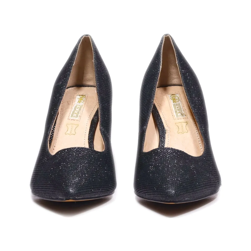 Buffalo High-Heel Shoes Fabric Black Colour For Women