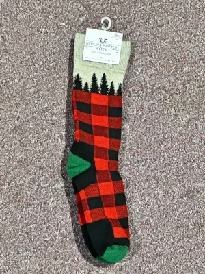 Buffalo Tree Plaid Socks