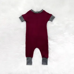 Burgundy Tee Romper