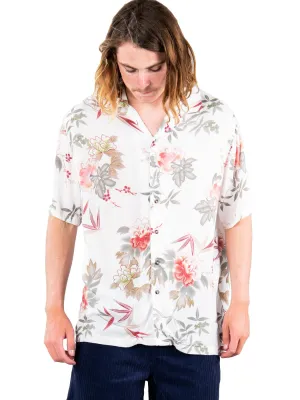 Bush Tucker Short Sleeve Cuban Shirt - White