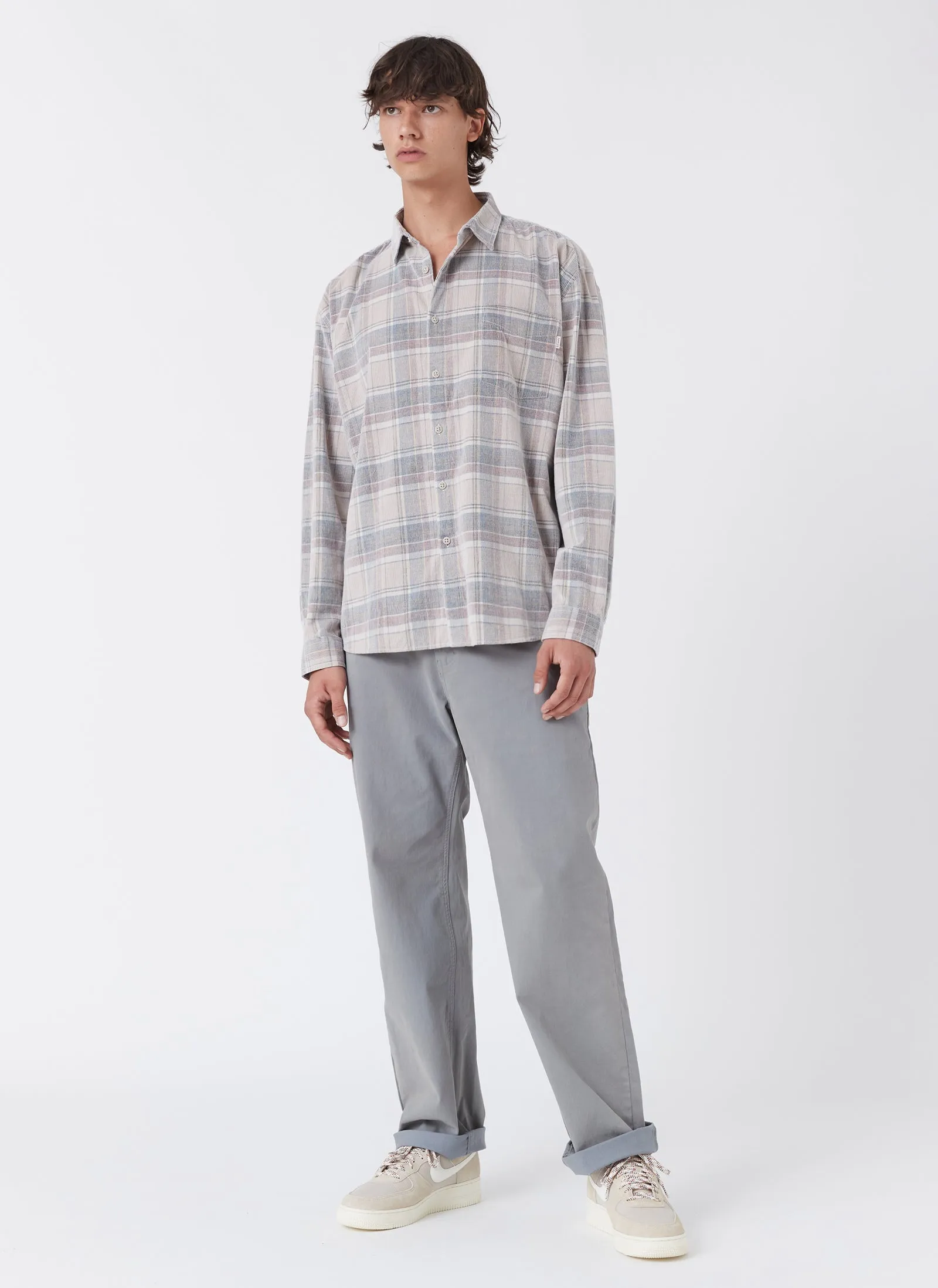Cabin Shirt Beige Corduroy Plaid