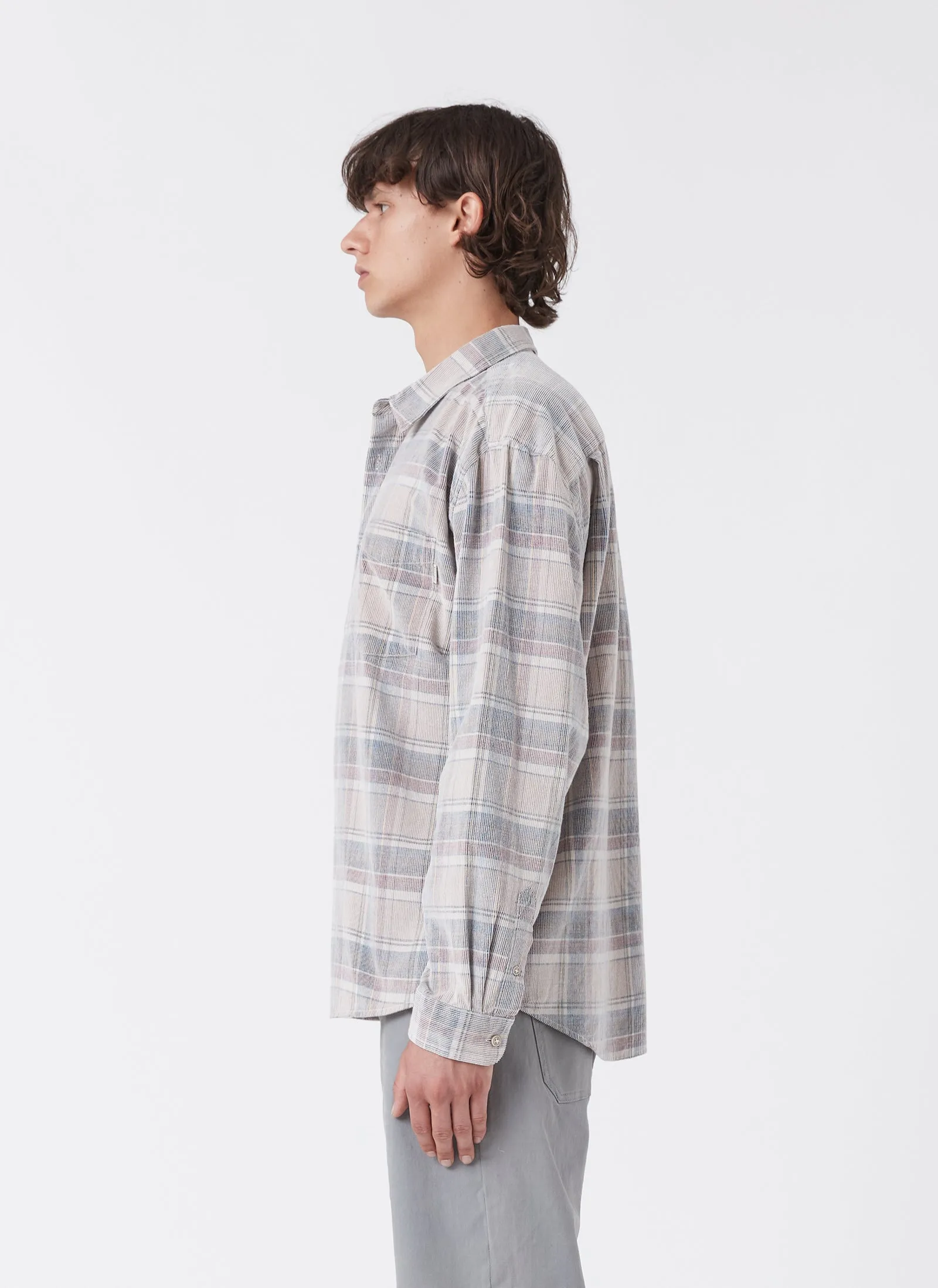 Cabin Shirt Beige Corduroy Plaid
