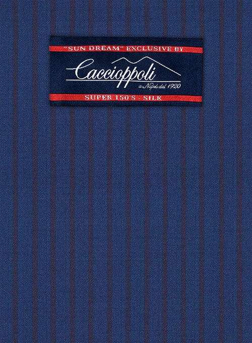 Caccioppoli Sun Dream Calgio Royal Blue Wool Silk Pants
