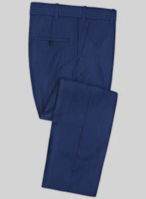 Caccioppoli Sun Dream Calgio Royal Blue Wool Silk Pants