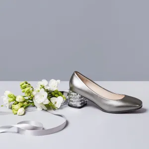 CALLA LILY Pewter and Sequinned Pump