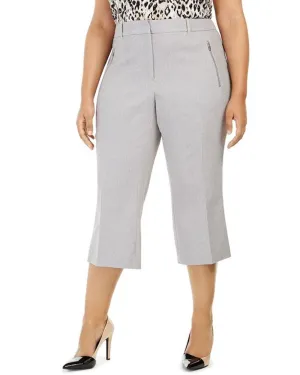 Calvin Klein Women's  Parker Twill Cropped Pants Gray  24W | Gray