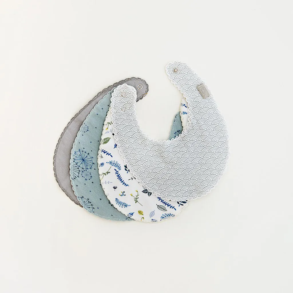 Cam Cam Copenhagen Bib Teething Jersey Pressed Leaves Blue
