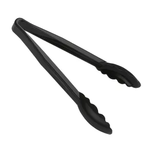 Cambro 6TGS110 Lugano Scallop Grip Tongs, Black, 6"