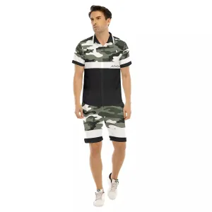 CAMOUFLAGE WHT Men's Short Sleeve Shirt Sets