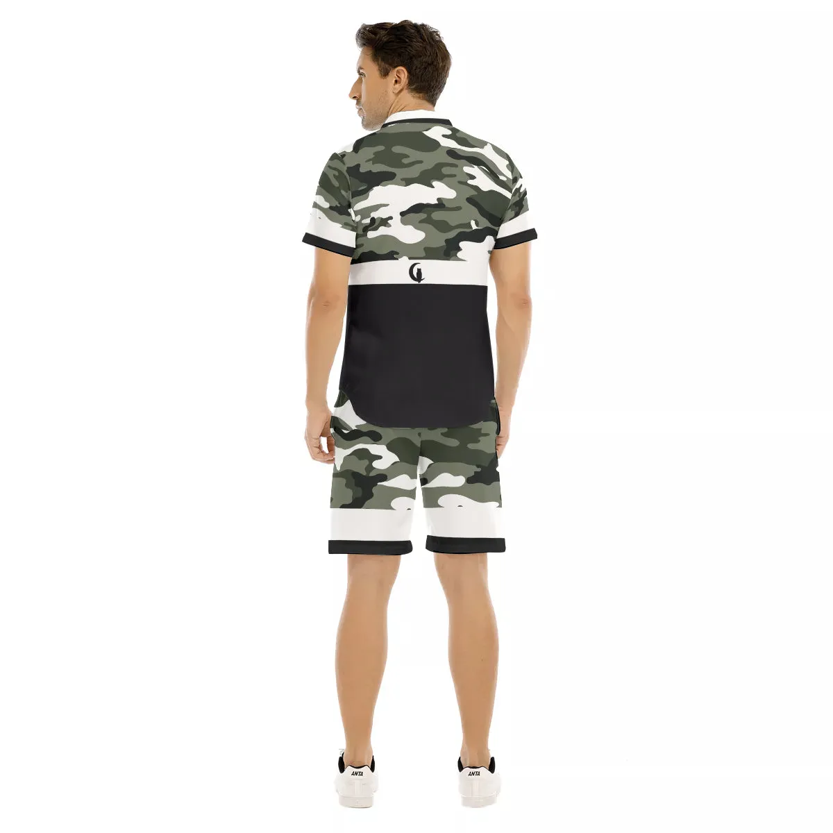 CAMOUFLAGE WHT Men's Short Sleeve Shirt Sets