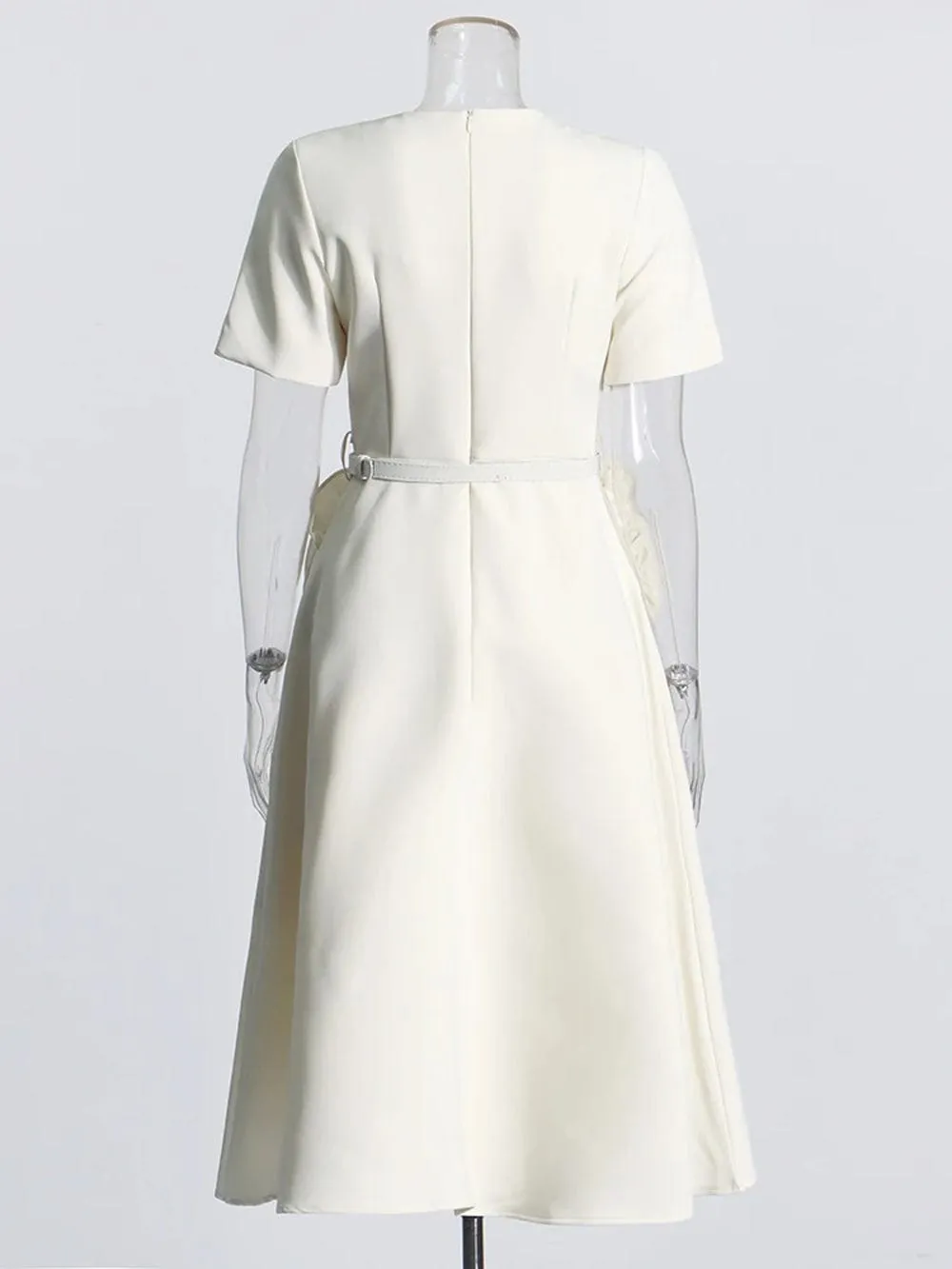 Camryn Applique Belt Slim Midi Dress