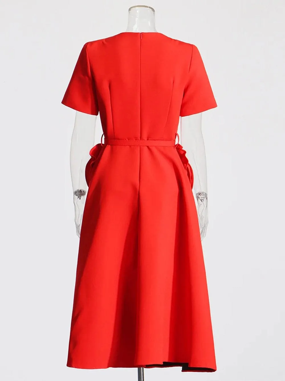 Camryn Applique Belt Slim Midi Dress