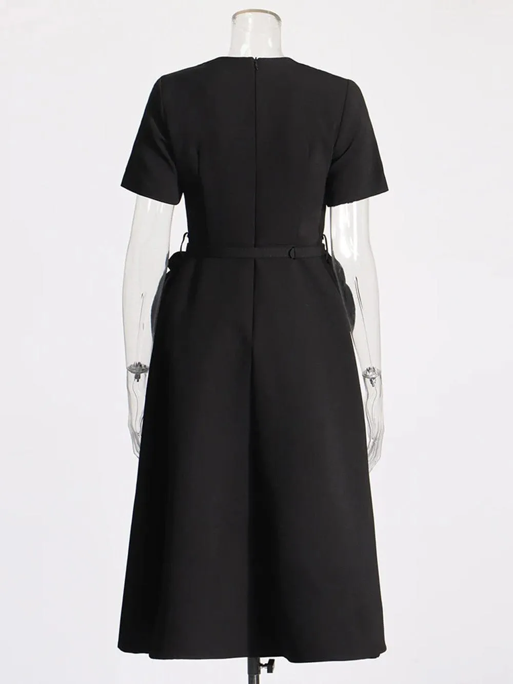 Camryn Applique Belt Slim Midi Dress