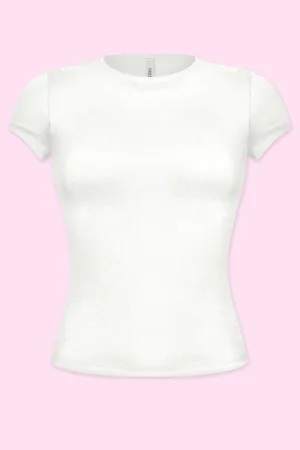 Cara Short Sleeve Top (Off White)