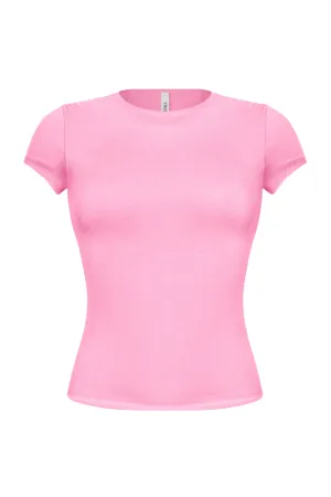 Cara Short Sleeve Top (Pink)