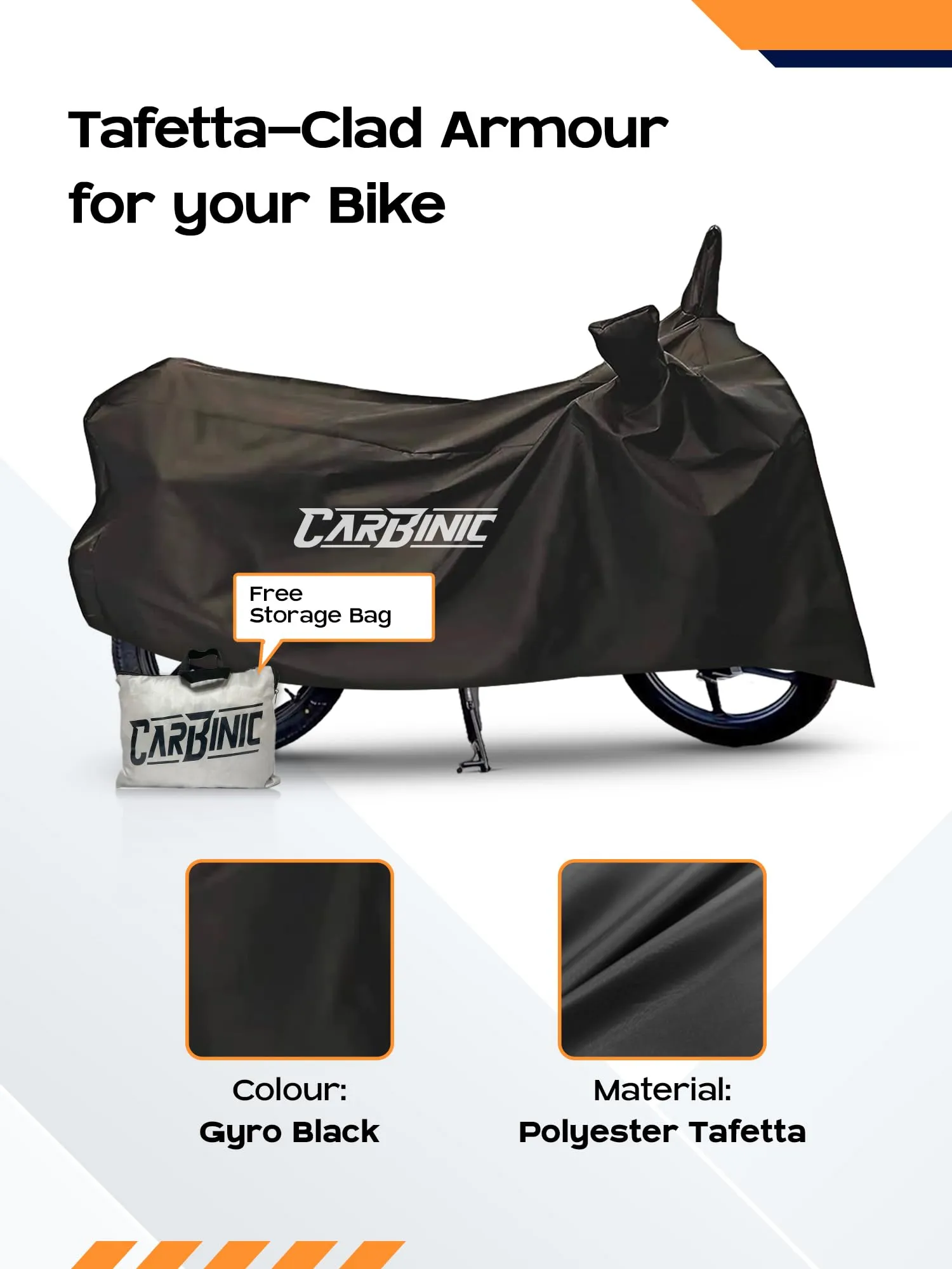 CARBINIC Water Resistant Scooter Cover | Honda Activa 6G TVS Jupiter Bajaj Chetak Electric Scooty Cover | Dustproof Washable Activa Accessories | UV Proof Scratchproof with Mirror Pocket Cover | Black