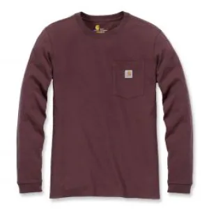 Carhartt&#x20;103244&#x20;Women&#x27;s&#x20;Pocket&#x20;l&#x2F;s&#x20;T-Shirt&#x20;-&#x20;Deep&#x20;Wine
